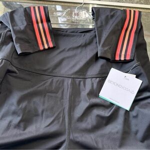 Beyond Yoga Black Athletic Top with Subtle Logo